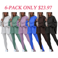 Women's Drop-Shoulder Split Hem Sweatsuit Set